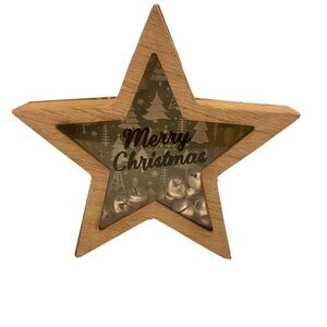 Christmas Holiday Star Shadow Box with Jingle Bells‎